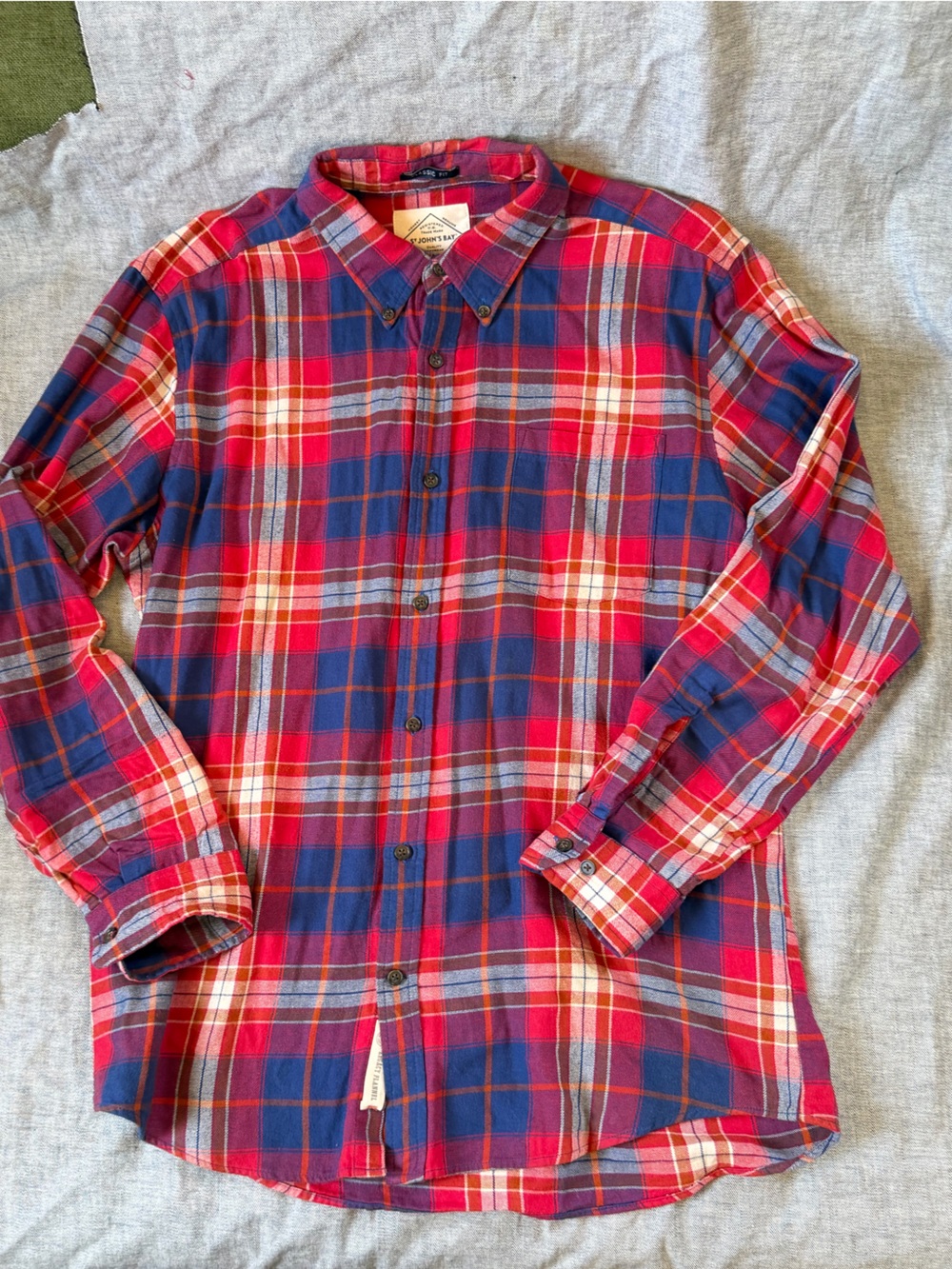Red and Navy Plaid Shirt